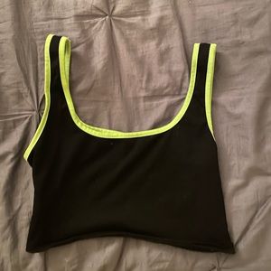 Neon green/ black tank top